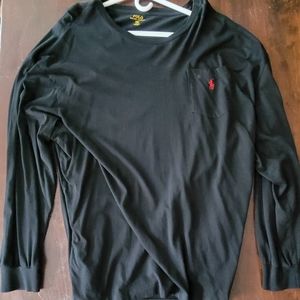 Polo Ralph Lauren 2XB black long sleeved shirt with red horse